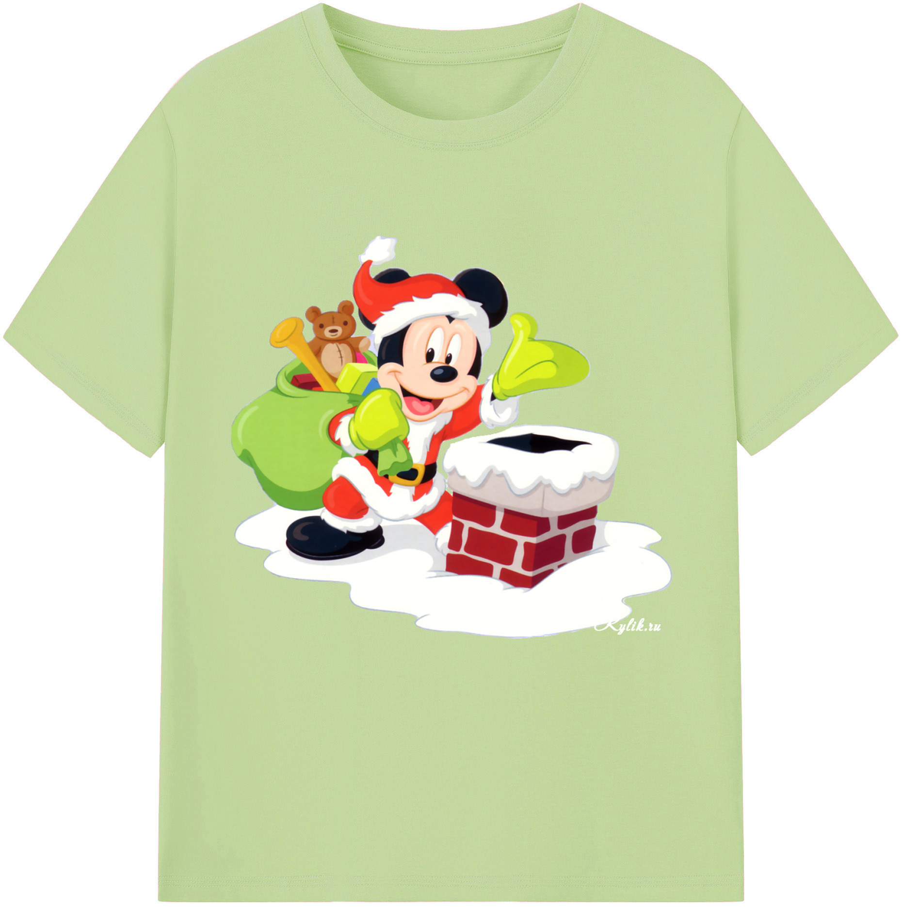 （画像用） ミッキーマウス Mickey Mouse 綿100％半袖Tシャツ（フロントプリント）